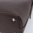 BURBERRY Shoulder Bag Leather Brown Silver Auth 214283A-12