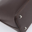 BURBERRY Shoulder Bag Leather Brown Silver Auth 214283A-13