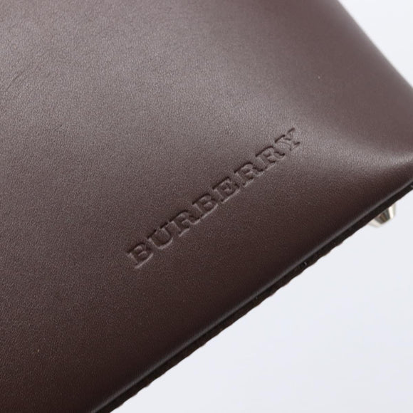 BURBERRY Shoulder Bag Leather Brown Silver Auth 214283A