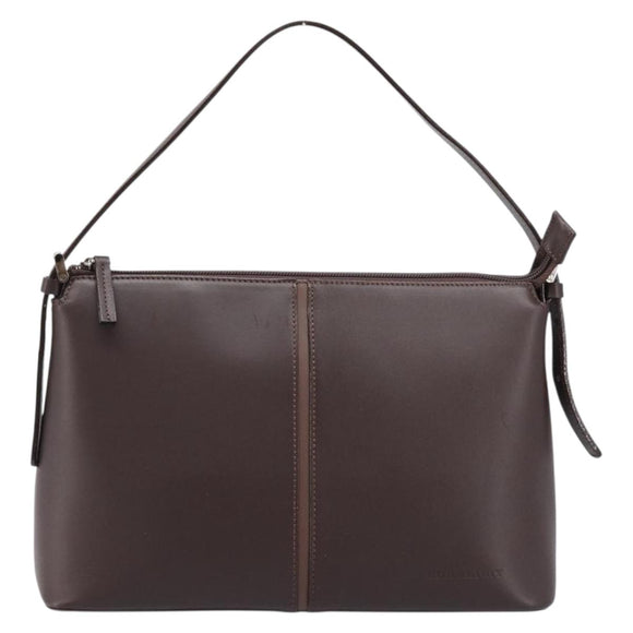 BURBERRY Shoulder Bag Leather Brown Silver Auth 214283A