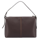 BURBERRY Shoulder Bag Leather Brown Silver Auth 214283A-3