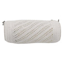 LOEWE Bracelet Pouch Shoulder Bag Raffia White Silver Auth 214285M-3