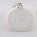 LOEWE Bracelet Pouch Shoulder Bag Raffia White Silver Auth 214285M-4