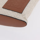 LOEWE Repeat Anagram Clutch Bag Canvas Beige Gold Auth 214287M-10