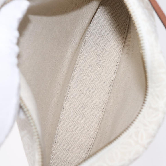 LOEWE Repeat Anagram Clutch Bag Canvas Beige Gold Auth 214287M