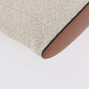 LOEWE Repeat Anagram Clutch Bag Canvas Beige Gold Auth 214287M-9