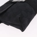 GUCCI GG Canvas Waist Bag Black Silver 131236 Auth 214289A-12