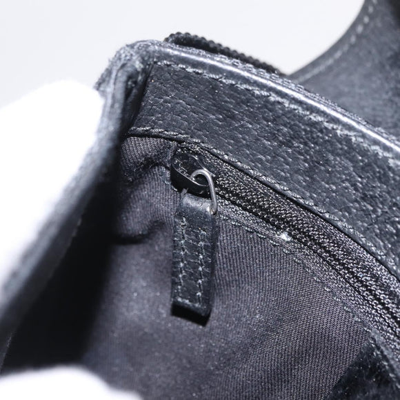 GUCCI GG Canvas Waist Bag Black Silver 131236 Auth 214289A