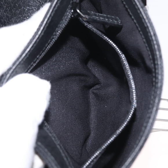 GUCCI GG Canvas Waist Bag Black Silver 131236 Auth 214289A