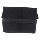 GUCCI GG Canvas Waist Bag Black Silver 131236 Auth 214289A-3