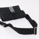 GUCCI GG Canvas Waist Bag Black Silver 131236 Auth 214289A-7