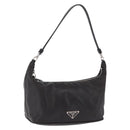 PRADA Shoulder Bag Leather Black Silver Auth 214290V-1