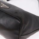PRADA Shoulder Bag Leather Black Silver Auth 214290V-12
