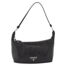 PRADA Shoulder Bag Leather Black Silver Auth 214290V-2