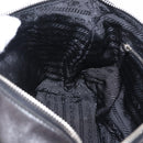 PRADA Shoulder Bag Leather Black Silver Auth 214290V-20