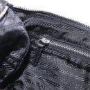 PRADA Shoulder Bag Leather Black Silver Auth 214290V-21
