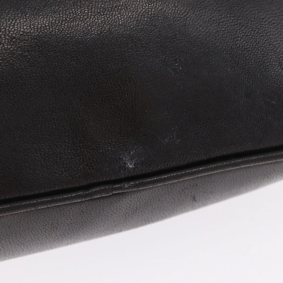 PRADA Shoulder Bag Leather Black Silver Auth 214290V