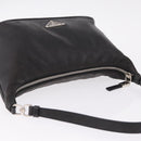 PRADA Shoulder Bag Leather Black Silver Auth 214290V-7