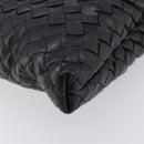 Bottega Veneta INTRECCIATO Shoulder Bag Leather Black Auth 214301A-12