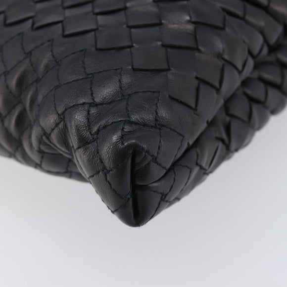 Bottega Veneta INTRECCIATO Shoulder Bag Leather Black Auth 214301A