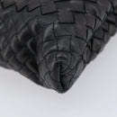 Bottega Veneta INTRECCIATO Shoulder Bag Leather Black Auth 214301A-14