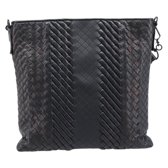 Bottega Veneta INTRECCIATO Shoulder Bag Leather Black Auth 214301A