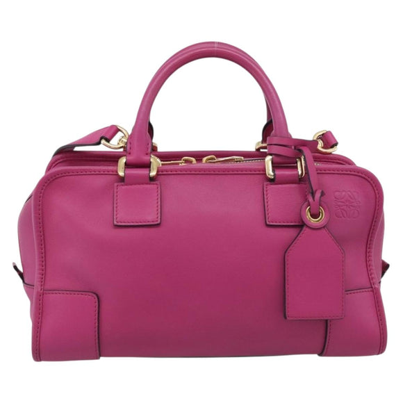 LOEWE Amazona 28 Hand Bag Leather 2way Pink Gold Auth 214312V