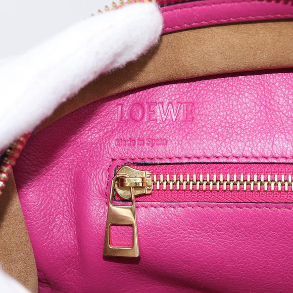 LOEWE Amazona 28 Hand Bag Leather 2way Pink Gold Auth 214312V