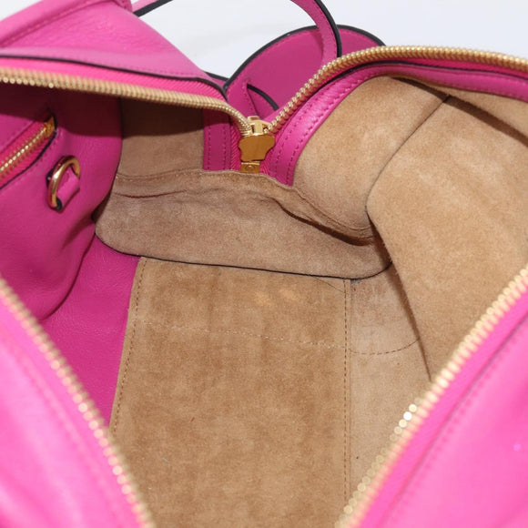 LOEWE Amazona 28 Hand Bag Leather 2way Pink Gold Auth 214312V