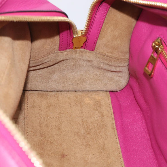 LOEWE Amazona 28 Hand Bag Leather 2way Pink Gold Auth 214312V