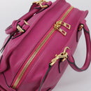 LOEWE Amazona 28 Hand Bag Leather 2way Pink Gold Auth 214312V-6
