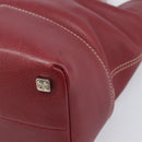 LOEWE Hand Bag Leather Bordeaux Silver Auth 214316A-11