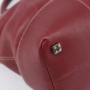 LOEWE Hand Bag Leather Bordeaux Silver Auth 214316A-12