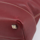 LOEWE Hand Bag Leather Bordeaux Silver Auth 214316A-13