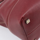 LOEWE Hand Bag Leather Bordeaux Silver Auth 214316A-14