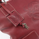 LOEWE Hand Bag Leather Bordeaux Silver Auth 214316A-16