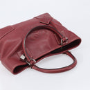 LOEWE Hand Bag Leather Bordeaux Silver Auth 214316A-6