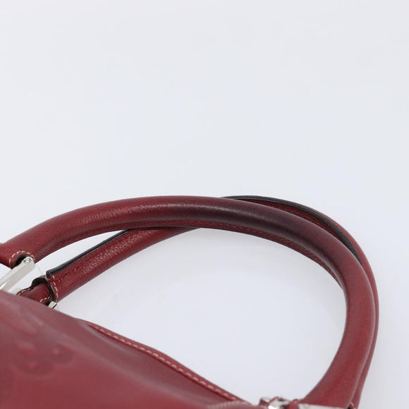LOEWE Hand Bag Leather Bordeaux Silver Auth 214316A