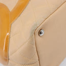 CHANEL Cambon Line Tote Bag Leather Beige CC Auth 214408V-11