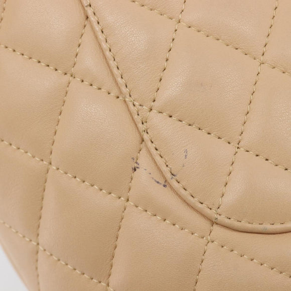 CHANEL Cambon Line Tote Bag Leather Beige CC Auth 214408V