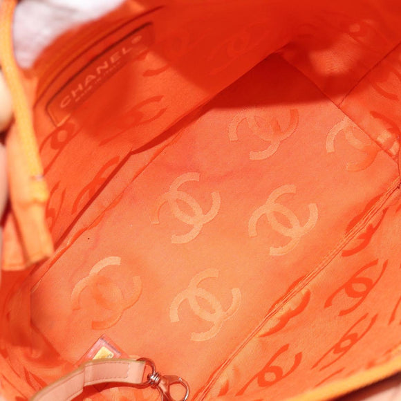 CHANEL Cambon Line Tote Bag Leather Beige CC Auth 214408V