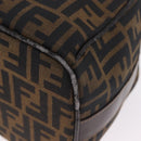 FENDI Zucca Canvas Vanity Hand Bag Brown Gold Auth 214416-11