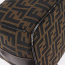 FENDI Zucca Canvas Vanity Hand Bag Brown Gold Auth 214416-12