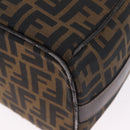 FENDI Zucca Canvas Vanity Hand Bag Brown Gold Auth 214416-13