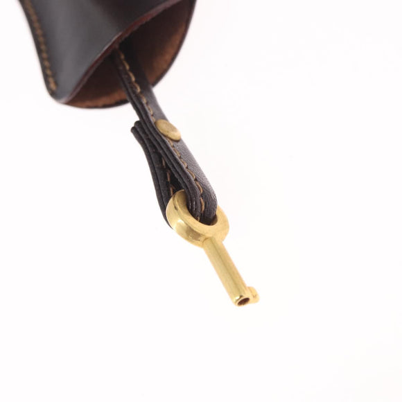 FENDI Zucca Canvas Vanity Hand Bag Brown Gold Auth 214416