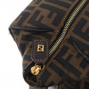 FENDI Zucca Canvas Vanity Hand Bag Brown Gold Auth 214416-17