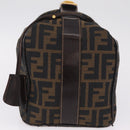 FENDI Zucca Canvas Vanity Hand Bag Brown Gold Auth 214416-4