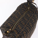 FENDI Zucca Canvas Vanity Hand Bag Brown Gold Auth 214416-6
