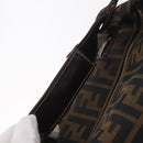 FENDI Zucca Canvas Vanity Hand Bag Brown Gold Auth 214416-8