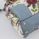 GUCCI Bamboo Hand Bag Canvas 2way Light Blue Gold 336032 Auth 214417V-14